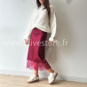 JUPE LUNA BORDEAUX SATIN DENTELLE – ALIVE STORE