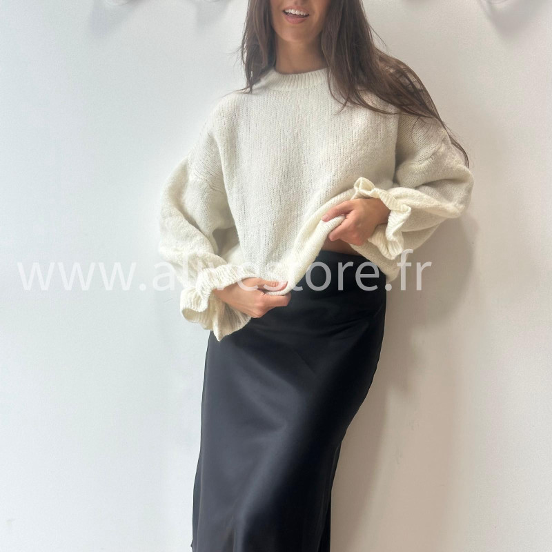 JUPE LUNA BORDEAUX SATIN DENTELLE – ALIVE STORE