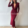 ROBE CLEA LONGUE BORDEAUX DRAPÉ – ALIVE STORE