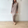ROBE APRIL MAILLE CÔTELÉE TAUPE – ALIVE STORE