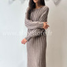 ROBE APRIL MAILLE CÔTELÉE TAUPE – ALIVE STORE