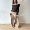 PANTALON LOU LARGE BEIGE AVEC FOULARD – ALIVE STORE