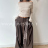 PANTALON LOU LARGE BEIGE AVEC FOULARD – ALIVE STORE