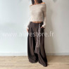 PANTALON LOU LARGE BEIGE AVEC FOULARD – ALIVE STORE