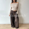PANTALON LOU LARGE BEIGE AVEC FOULARD – ALIVE STORE
