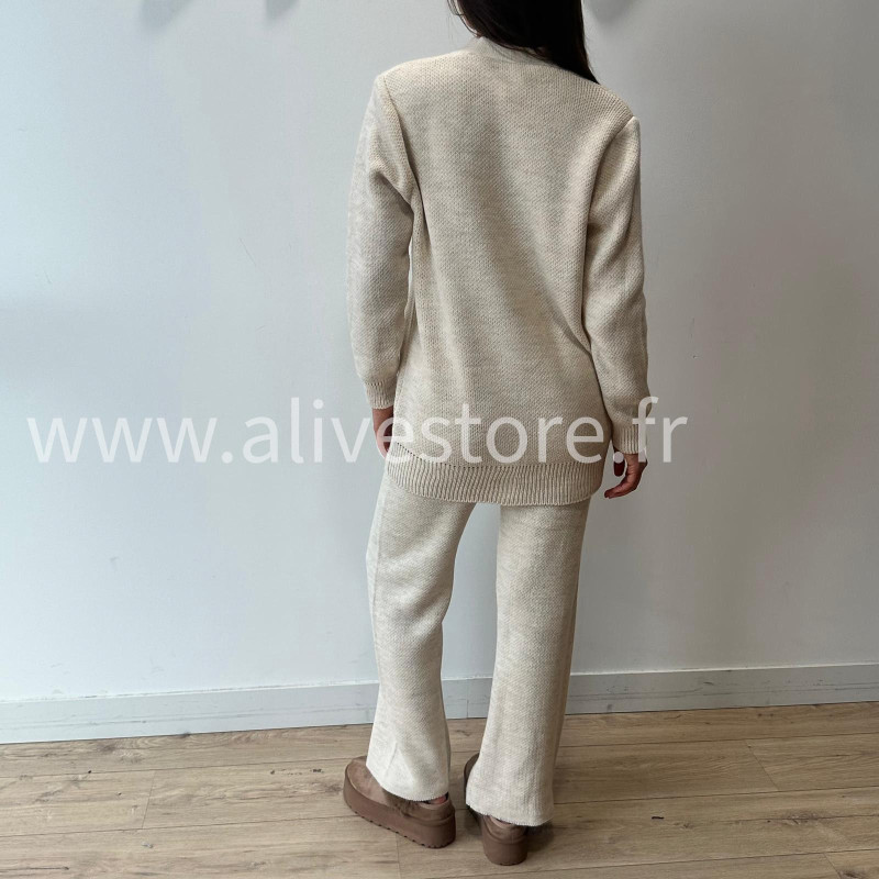 ENSEMBLE ELSA MAILLE DOUCE BEIGE – ALIVE STORE