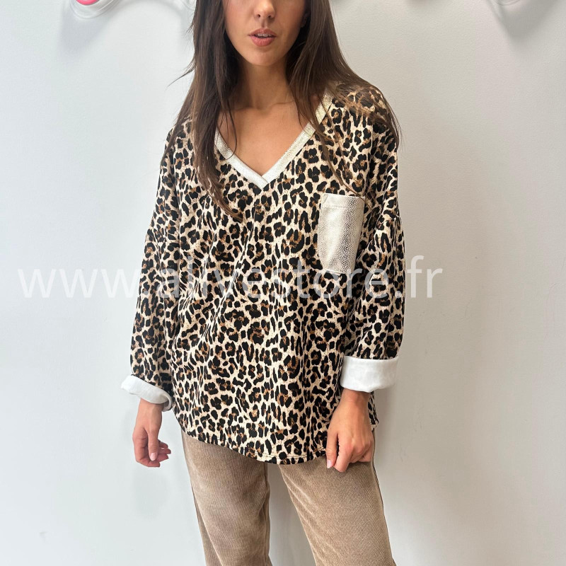TOP SAO LÉOPARD MANCHES LONGUES – ALIVE STORE