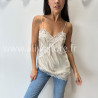 TOP LISA SATINÉ DENTELLE BEIGE – ALIVE STORE