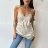 TOP LISA SATINÉ DENTELLE BEIGE – ALIVE STORE