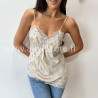 TOP LISA SATINÉ DENTELLE BEIGE – ALIVE STORE
