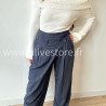 PANTALON CAMILLE GRIS LARGE PLIS CROISÉS – ALIVE STORE