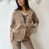 BLAZER MAIA VELOURS CÔTELÉ BEIGE – ALIVE STORE