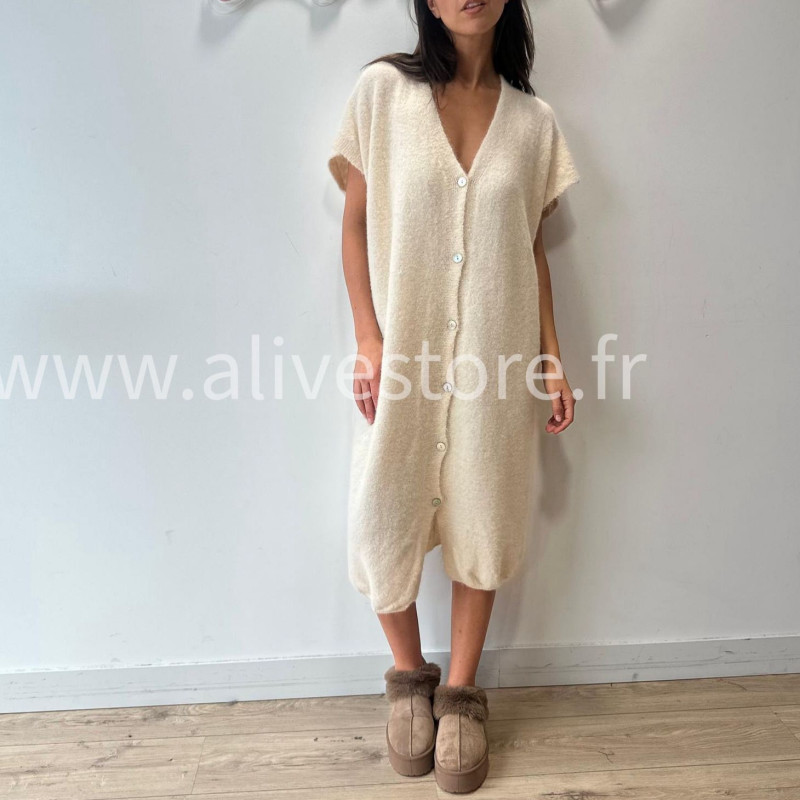 ROBE NOA DOUCE BEIGE CAMEL LONGUE – ALIVE STORE
