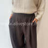 PANTALON INES LARGE BAS SERRÉ TAUPE – ALIVE STORE
