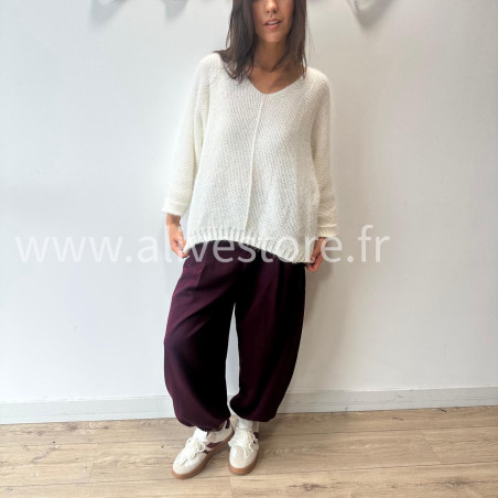 PANTALON INES LARGE BAS SERRÉ TAUPE – ALIVE STORE