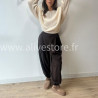 PANTALON INES LARGE BAS SERRÉ TAUPE – ALIVE STORE