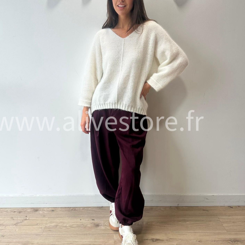 PANTALON INES LARGE BAS SERRÉ TAUPE – ALIVE STORE