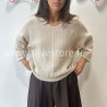 PULL CÉLINE TAUPE MAILLE EPAISSE – ALIVE STORE