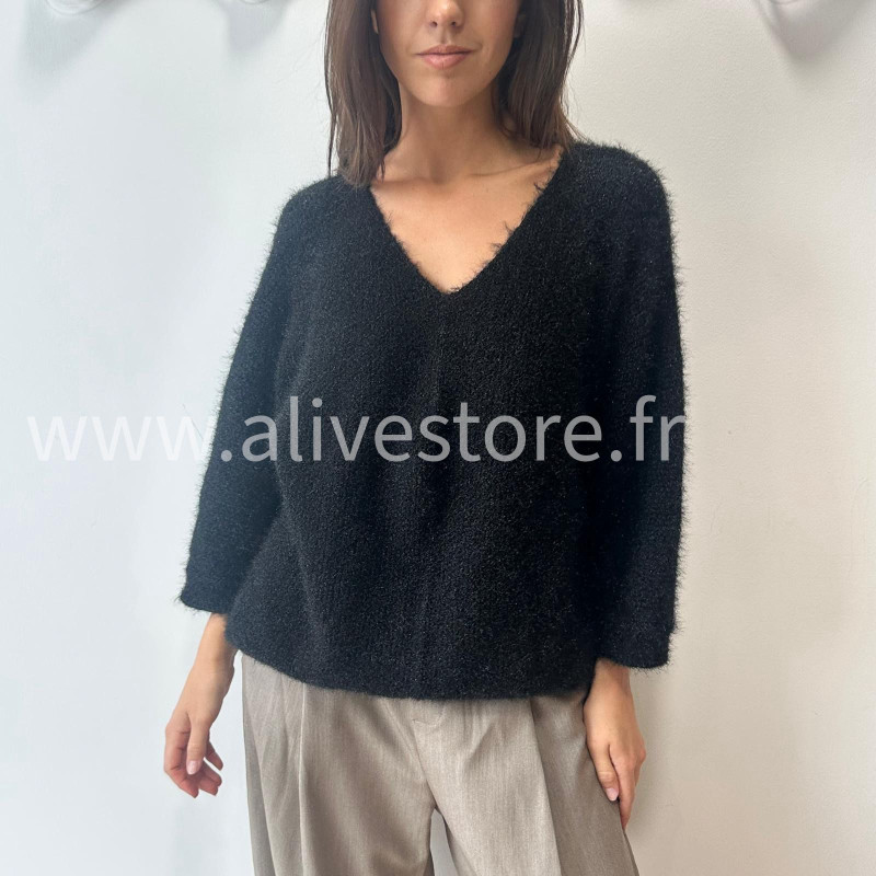 PULL CÉLINE TAUPE MAILLE EPAISSE – ALIVE STORE