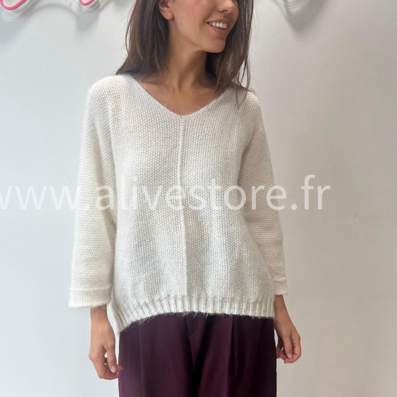 PULL CÉLINE TAUPE MAILLE EPAISSE – ALIVE STORE
