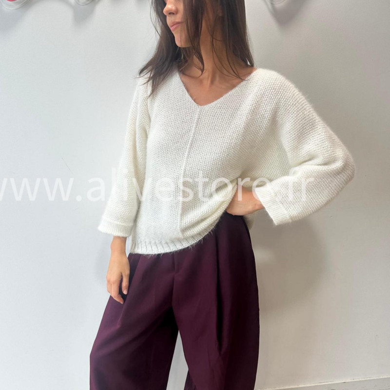 PULL CÉLINE TAUPE MAILLE EPAISSE – ALIVE STORE
