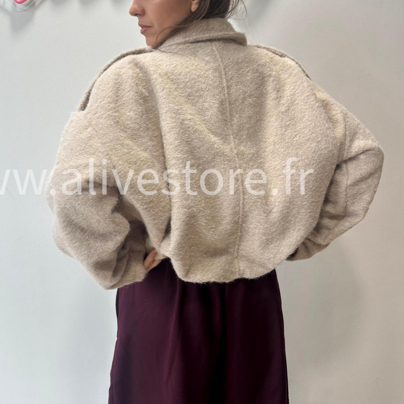 VESTE EMMY DOUCE BEIGE ZIPPÉE – ALIVE STORE