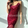 ROBE LONGUE SEQUINS BORDEAUX FÊTES – ALIVE STORE
