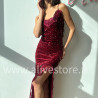 ROBE LONGUE SEQUINS BORDEAUX FÊTES – ALIVE STORE
