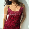 ROBE LONGUE SEQUINS BORDEAUX FÊTES – ALIVE STORE