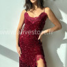 ROBE LONGUE SEQUINS BORDEAUX FÊTES – ALIVE STORE
