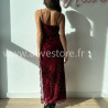 ROBE LONGUE SEQUINS BORDEAUX FÊTES – ALIVE STORE