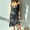 ROBE MI-LONGUE SEQUINS NOIR FÊTES – ALIVE STORE