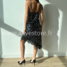 ROBE MI-LONGUE SEQUINS NOIR FÊTES – ALIVE STORE