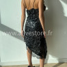 ROBE MI-LONGUE SEQUINS NOIR FÊTES – ALIVE STORE