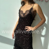 ROBE MI-LONGUE SEQUINS NOIR FÊTES – ALIVE STORE