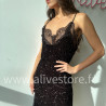 ROBE MI-LONGUE SEQUINS NOIR FÊTES – ALIVE STORE