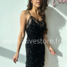ROBE MI-LONGUE SEQUINS NOIR FÊTES – ALIVE STORE