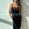 ROBE MI-LONGUE SEQUINS NOIR FÊTES – ALIVE STORE