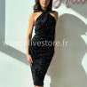 ROBE MI-LONGUE DOS NU SEQUINS NOIR – ALIVE STORE