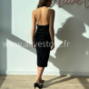 ROBE MI-LONGUE DOS NU SEQUINS NOIR – ALIVE STORE