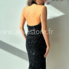 ROBE MI-LONGUE DOS NU SEQUINS NOIR – ALIVE STORE