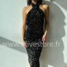 ROBE MI-LONGUE DOS NU SEQUINS NOIR – ALIVE STORE