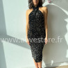 ROBE MI-LONGUE DOS NU SEQUINS NOIR – ALIVE STORE