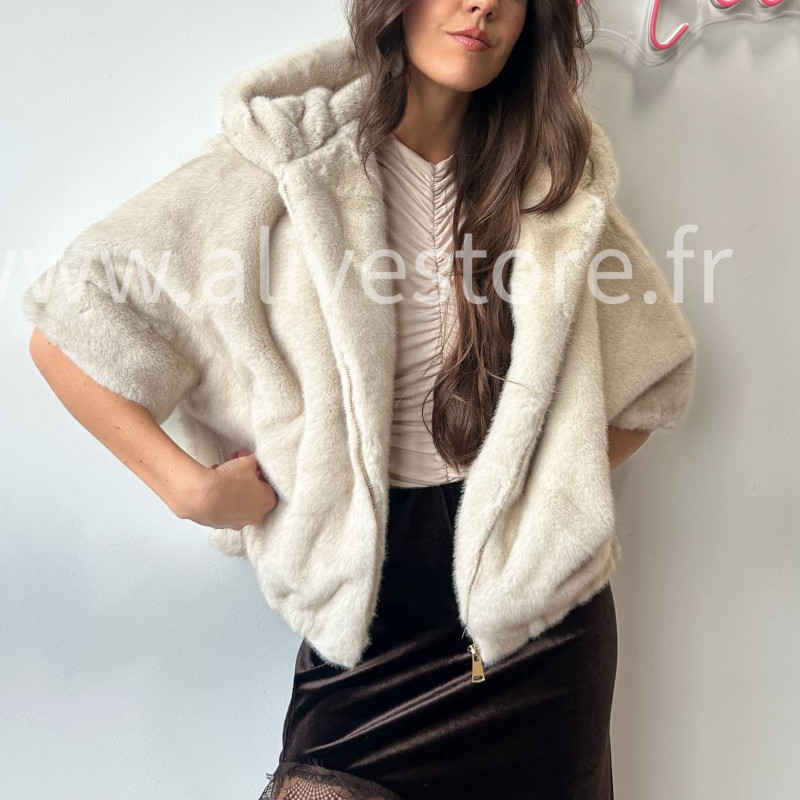 FOURRURE ALBA CAPUCHE BEIGE HIVER – ALIVE STORE