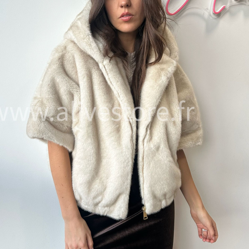 FOURRURE ALBA CAPUCHE BEIGE HIVER – ALIVE STORE