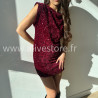 ROBE ALBA À SEQUINS BORDEAUX – ALIVE STORE
