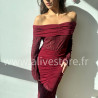 ROBE LÉNA EN DENTELLE BORDEAUX – ALIVE STORE