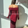 ROBE LÉNA EN DENTELLE BORDEAUX – ALIVE STORE