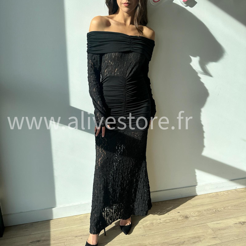 ROBE LÉNA EN DENTELLE BORDEAUX – ALIVE STORE