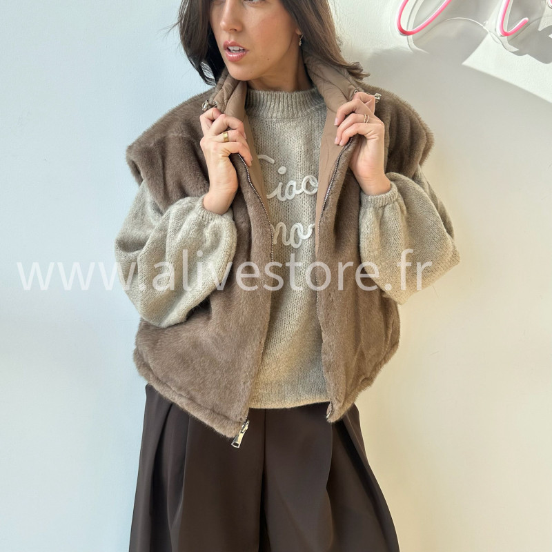 Veste réversible fourrure femme – ALIVE STORE